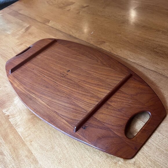 1960s Dansk Designs Denmark IHQ 802 Surfboard Teak Serving Tray - Picture 5 of 7